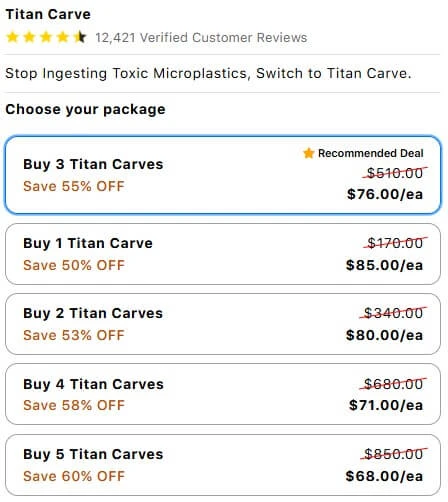 Titan Carve sale